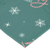 Frosty the Snowman Green Snowflake Pattern Tischdecke (Schrägansicht)