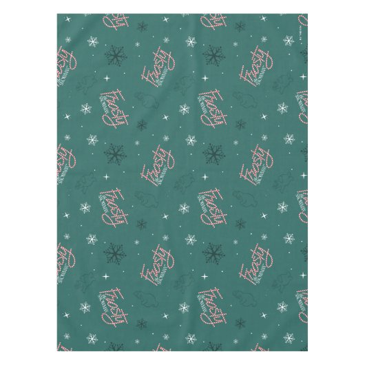 Frosty the Snowman Green Snowflake Pattern Tischdecke (Vorderseite)