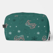 Frosty the Snowman Green Snowflake Pattern Waschbeutel (Vorderseite)