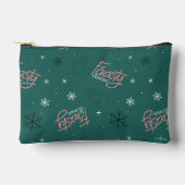 Frosty the Snowman Green Snowflake Pattern Zubehörtasche (Vorderseite)