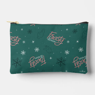 Frosty the Snowman Green Snowflake Pattern Zubehörtasche