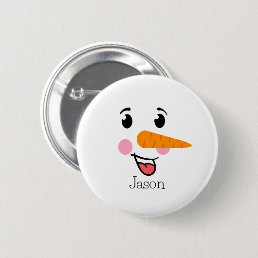 Frosty the Snowman Happy Face Button (Vorne & Hinten)