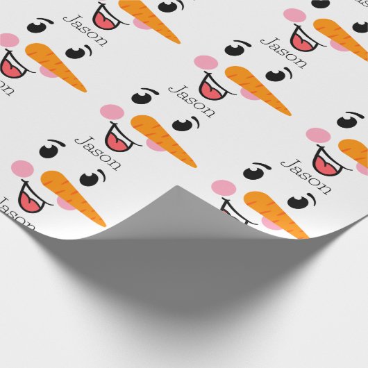 Frosty the Snowman Happy Face Geschenkpapier (Ecke)