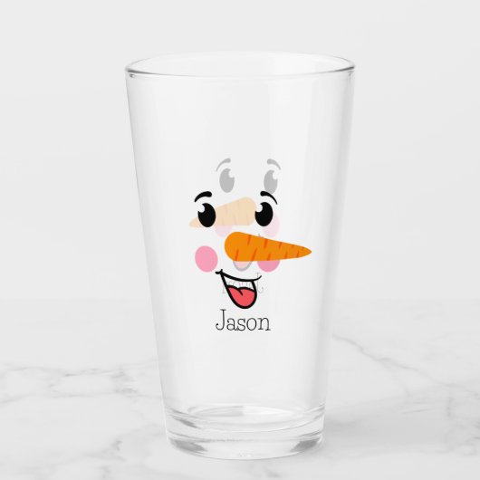Frosty the Snowman Happy Face Glas (Vorderseite)