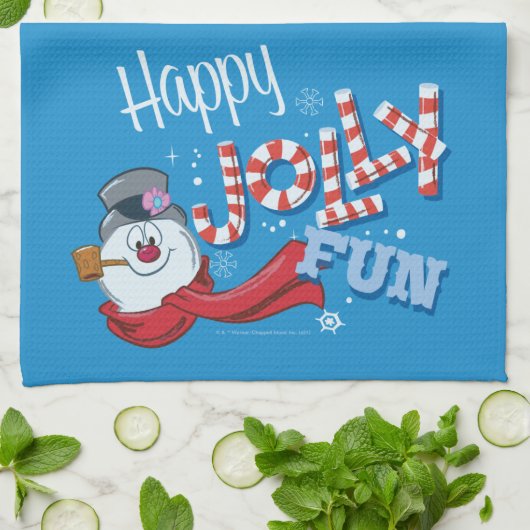 Frosty the Snowman™ | Happy Jolly Fun Geschirrtuch (Gefaltet)