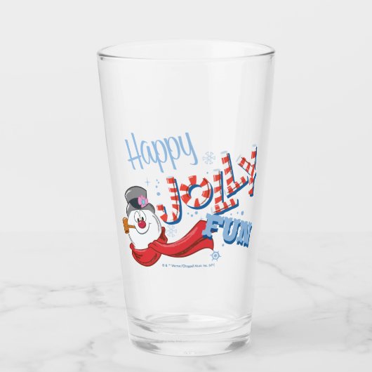 Frosty the Snowman™ | Happy Jolly Fun Glas (Vorderseite)