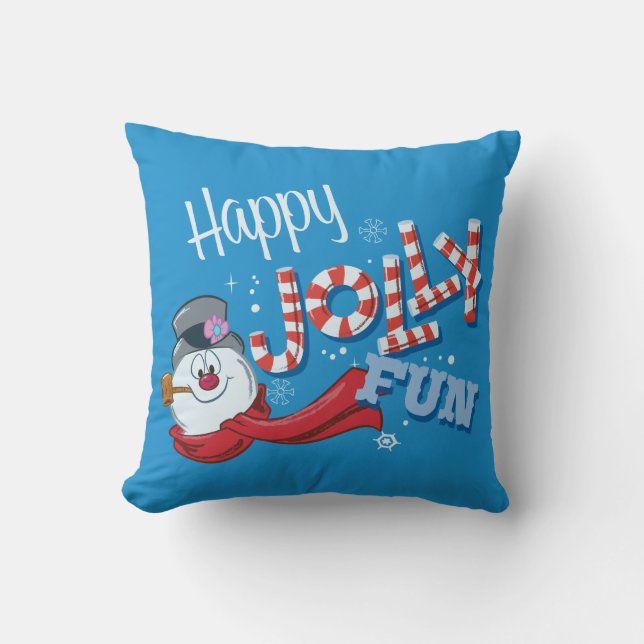 Frosty the Snowman™ | Happy Jolly Fun Kissen (Vorderseite)