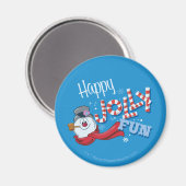 Frosty the Snowman™ | Happy Jolly Fun Magnet (Vorderseite/Rückseite)
