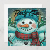 Frosty the Snowman Invasion Einladung (Vorne/Hinten)