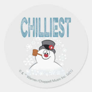 Frosty the Snowman™ Kältester Runder Aufkleber