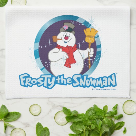 Frosty the Snowman™ | Magisches Frostportrait Geschirrtuch (Gefaltet)