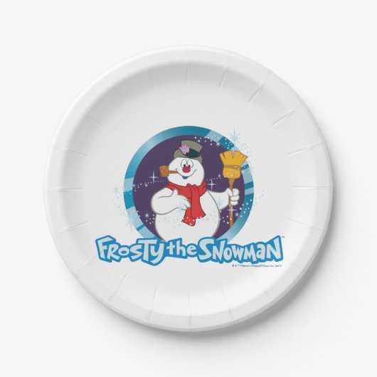 Frosty the Snowman™ | Magisches Frostportrait Pappteller (Vorderseite)