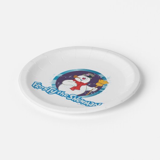 Frosty the Snowman™ | Magisches Frostportrait Pappteller (Schrägansicht)