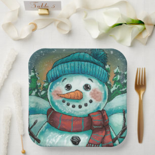Frosty the Snowman Paper Plate Pappteller
