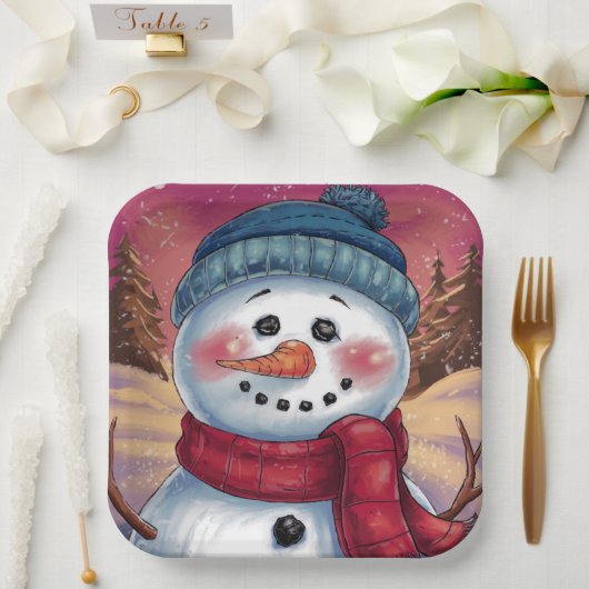 Frosty the Snowman Paper Plate Pappteller (Hochzeit)