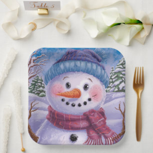 Frosty the Snowman Paper Plate Pappteller