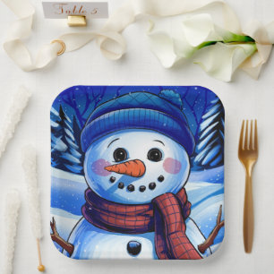 Frosty the Snowman Paper Plate Pappteller