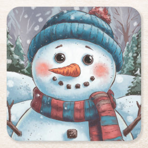 Frosty the Snowman Papieruntersetzer Rechteckiger Pappuntersetzer
