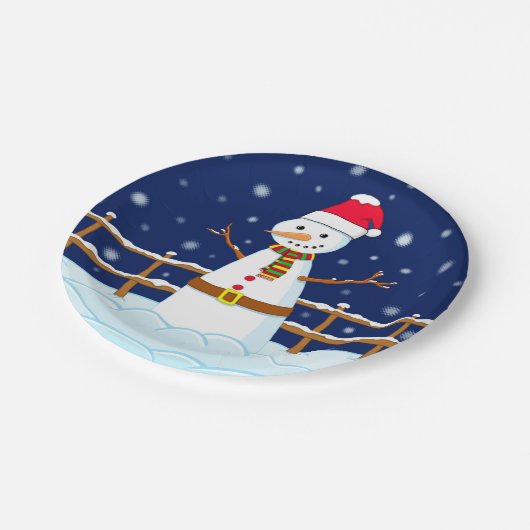 Frosty the Snowman Pappteller (Schrägansicht)