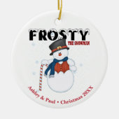 Frosty the Snowman Personalisierte Weihnachten Keramikornament (Vorne)