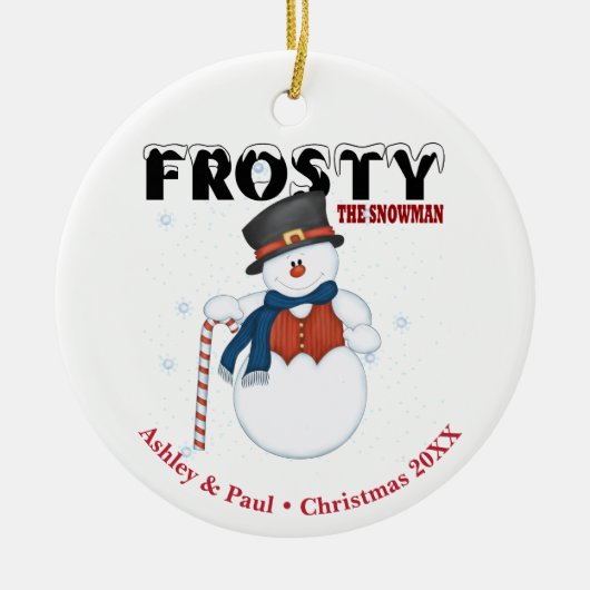 Frosty the Snowman Personalisierte Weihnachten Keramikornament (Vorne)