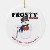 Frosty the Snowman Personalisierte Weihnachten Keramikornament (Hinten)