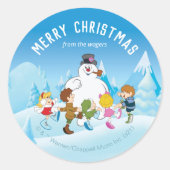 Frosty the Snowman™| Personalisierte Weihnachten Runder Aufkleber (Vorderseite)