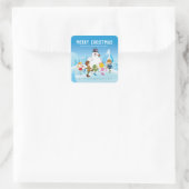 Frosty the Snowman™| Personalized Christmas Quadratischer Aufkleber (Tasche)