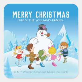 Frosty the Snowman™| Personalized Christmas Quadratischer Aufkleber