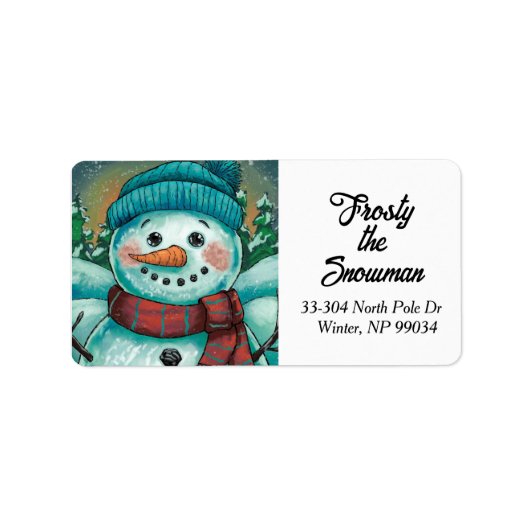 Frosty the Snowman Return Address Label Adressaufkleber (Vorne)