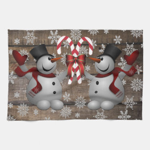 Frosty The Snowman Snowflakes Candy Canes Geschirrtuch
