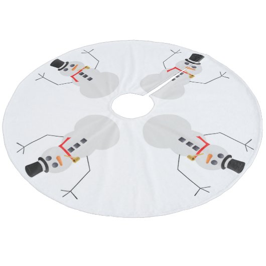 Frosty the Snowman Tree Skirt Fleece Weihnachtsbaumdecke (Schrägansicht)