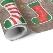 Frosty The Snowman Weihnachts-Feuerplatz-Strümpfe Geschenkpapier (Rolleneckpunkt)