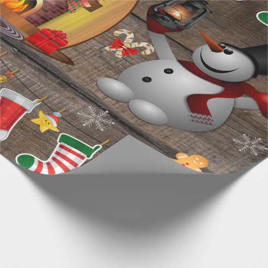 Frosty The Snowman Weihnachts-Feuerplatz-Strümpfe Geschenkpapier (Ecke)