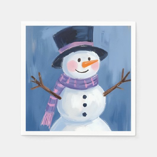 Frosty the Snowman Weihnachtsfeier Serviette (Vorderseite)