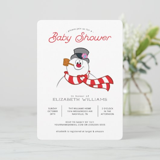 Frosty the Snowman™ Winter Baby Shooter Einladung (Stehend Vorderseite)