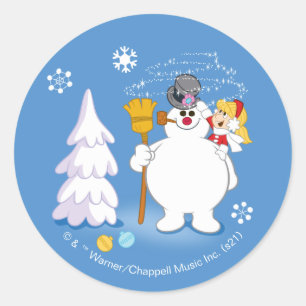 Frosty the Snowman™   Winterspass von Frosty & K Runder Aufkleber