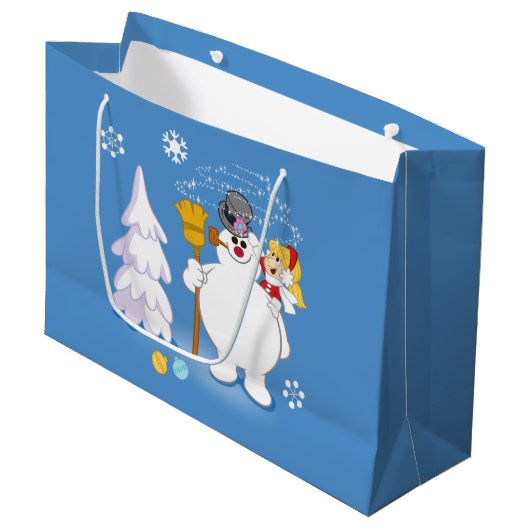 Frosty the Snowman™ | Winterspass von Frosty & Kar Große Geschenktüte (Vorderseite Schrägansicht)