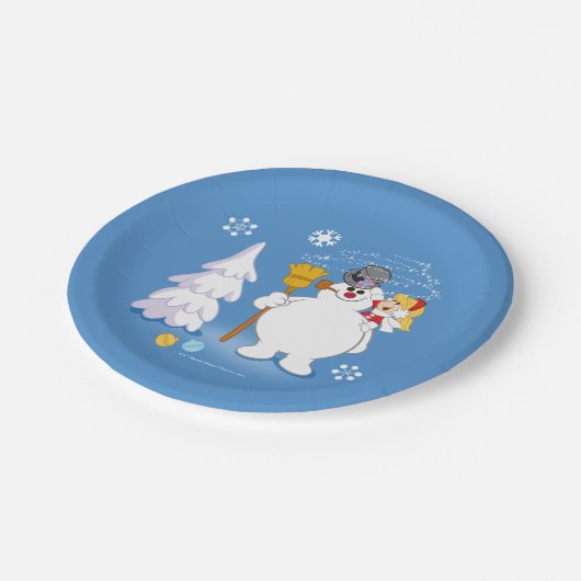 Frosty the Snowman™ | Winterspass von Frosty & Kar Pappteller (Schrägansicht)