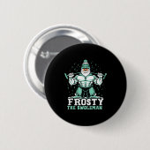 Frosty The Swoleman Funny Buff Swole Snowman Gym M Button (Vorne & Hinten)