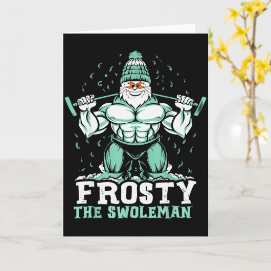 Frosty The Swoleman Funny Buff Swole Snowman Gym M Karte (Gelbe Blume)