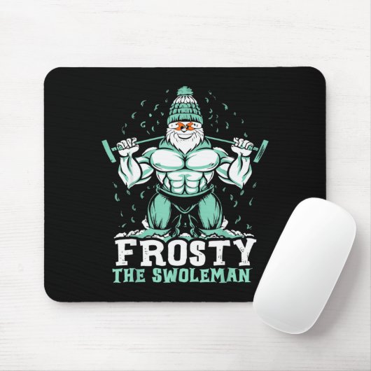 Frosty The Swoleman Funny Buff Swole Snowman Gym M Mousepad (Mit Mouse)