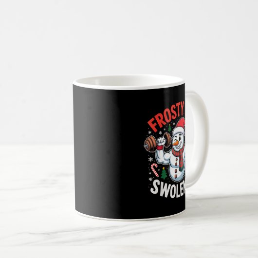 Frosty The Swoleman Funny Gym Swole Bro Snowman Kaffeetasse (VorderseiteRechts)