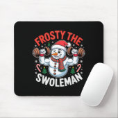 Frosty The Swoleman Funny Gym Swole Bro Snowman Mousepad (Mit Mouse)