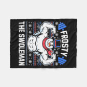 Frosty The Swoleman Funny Ugly Christmas Sweater G Fleecedecke (Vorderseite (Horizontal))