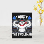 Frosty The Swoleman Funny Ugly Christmas Sweater G Karte (Gelbe Blume)
