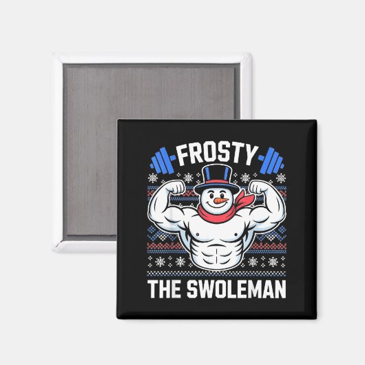 Frosty The Swoleman Funny Ugly Christmas Sweater G Magnet (Vorderseite/Rückseite)