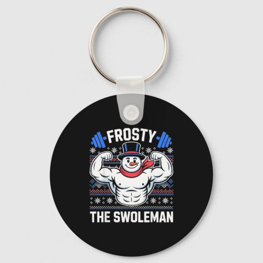 Frosty The Swoleman Funny Ugly Christmas Sweater G Schlüsselanhänger (Vorderseite)