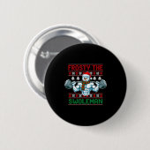 Frosty The Swoleman Ugly Christmas Sweater Funny S Button (Vorne & Hinten)