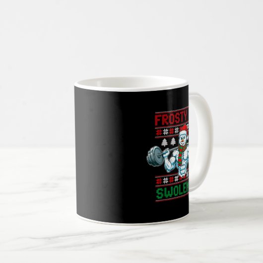Frosty The Swoleman Ugly Christmas Sweater Funny S Kaffeetasse (VorderseiteRechts)
